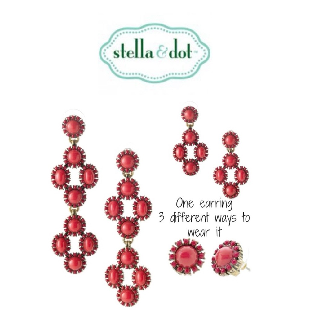 Summer Ready Stella & Dot Red Sardinia Earrings